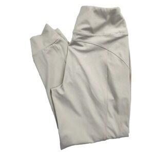 Spyder Women High Rise Jogger Pants Beige Athletic Zipper Pockets Stretch Medium